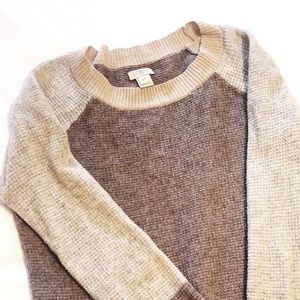 JCrew baseball-style crew neck sweater XS